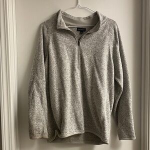 Lands' End Women's Gray Zip-Up Sweater